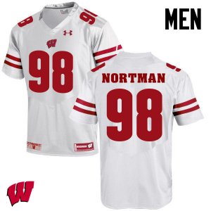 Men's Wisconsin Badgers NCAA #98 Brad Nortman White Authentic Under Armour Stitched College Football Jersey EL31V38KU